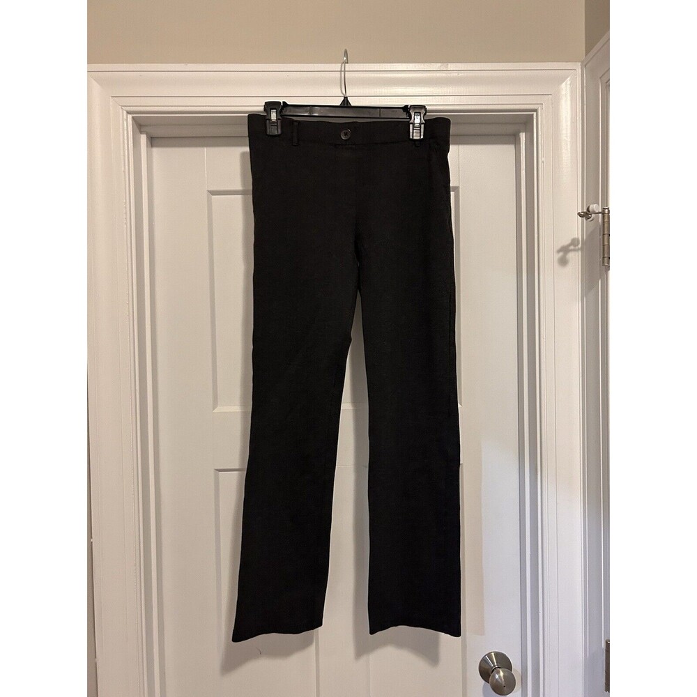 Betabrand Dress Pants Womens M Charcoal Gray Pull On Straight Leg Stretch Yoga